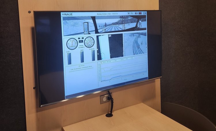 simulator data on the tv