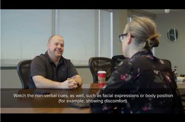 interviewer is interviewing a candidate