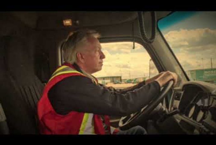 Truck driver driving a truck