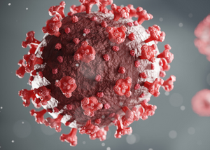 Simulated image of COVID virus