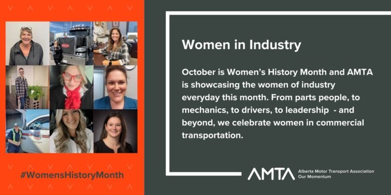 Collage of women in the trucking industry