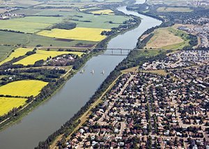 Twinning the bridge into Fort Saskatchewan